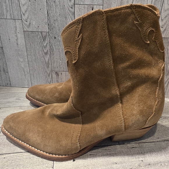 Free People Brown Suede Ankle made  Boots In India Size 37 - Picture 3 of 7